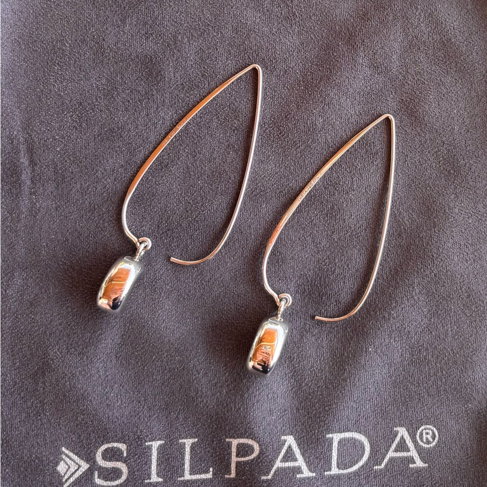 Silpada Sterling 925 Wire Drop Earrings - Picture 2 of 5
